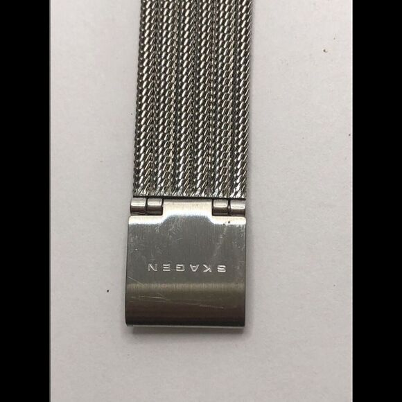 Skagen Watch Parts Band 18mm Clasp Case 24mm No Crystal Silver Links PY254 - Picture 3 of 12